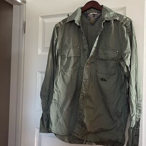 Tommy Hilfiger green button up, size medium